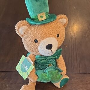 Green and Brown Teddy Bear with Hat